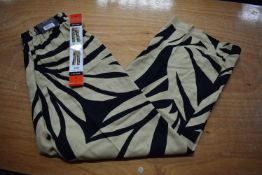 *Hillary Radey Linen Blend Wide Leg Black & Cream Trouser Size: M (29” waist)