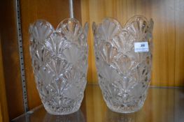 Pair of Bohemia Lead Crystal Vases