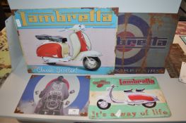 4x Reproduction Metal Scooter Signs