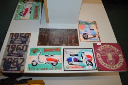 6x Small Reproduction Metal Scooter Signs