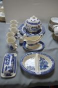 Churchill Blue & White Willow Pattern Tableware