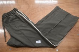 *Green Wide Leg Side Stripe Elasticated Trousers Size: L/30-32” waist