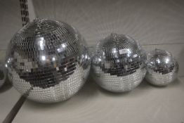 *Set of 3 Mirrored Disco Balls (some mirror bits may be missing)