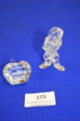 Walt Disney Swarovski Crystal Grumpy the Dwarf plus Crystal Apple