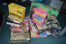 Assorted Board Games and Motorcycle Books