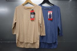*2x Kirkland Signature 3/4 Sleeve 100% Cotton Tops Size: M