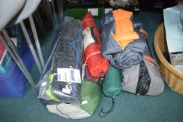 Assorted Camping Equipment Including Tents, Sleeping Bags, Shelters, etc.