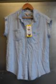 *Jachs Girlfriend Blue Pinstripe Shirts Size: S
