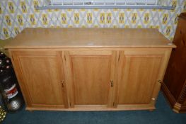 Light Oak Three Door Sideboard