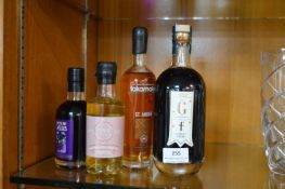 4x Small Bottles of Alcohol: Rum, Gin, Liqueur, etc.
