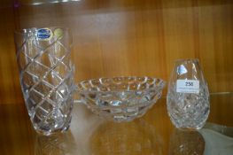 Crystal Glass Vases and Bowl