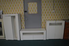 3x White Storage Units
