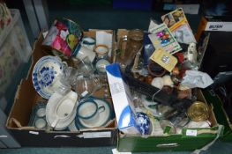 2x Boxes of Household Goods, Pottery, Glassware, etc.