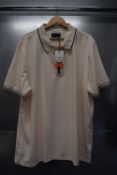 *Ernest Sewn Cream Half Zip Polo Size: XXL