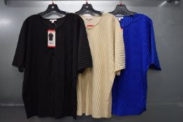 *3x Teddi Rose Pleated Tunic Tops Size: M