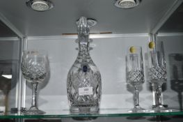 Royal Doulton Crystal Decanter and Assorted Wine Glasses