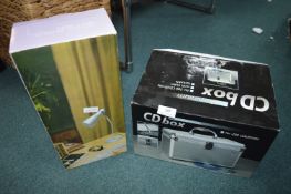 CD Storage Box and a Desk Lamp