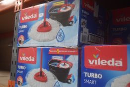 *4x Vileda Turbo Smart Spin Mop Buckets