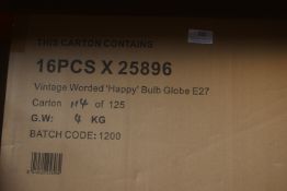 16x Vintage Style Decorative “Happy” E27 Light Bulbs