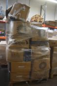 *Pallet of Containing Assorted Face Shields, Cover