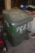 Wheelie Bin Containing Assorted PVC Pipe Fittings