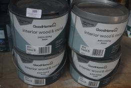 *4x 2.5L of GoodHome Interior Wood & Metal Paint Mixing Base B