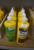 Quantity of 502 All Purpose Wood Adhesive and 501 Universal PVA Bond