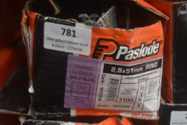 *1x Box of 1100x Paslode 51mm Ring D-Head Nails