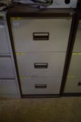 *Metal Three Drawer Filing Cabinet and Contents