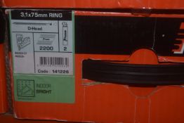 *1x Box of 2200x Paslode 75mm Ring D-Head Nails