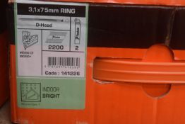 *1x Box of 2200x Paslode 75mm Ring D-Head Nails