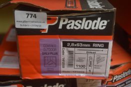 *1x Box of 1100x Paslode 63mm Ring D-Head Nails
