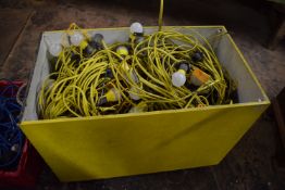 *Chipboard Box Containing Assorted 110v Lighting and Cables