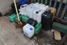 *Quantity of Assorted Plastic Oil Containers and Fuel Cans