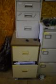 *2x Small Metal Filing Cabinets