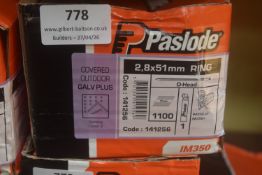 *1x Box of 1100x Paslode 51mm Ring D-Head Nails