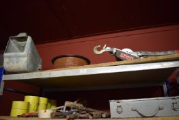 *Contents of Shelf to Include Manual Winch, 2x Reels of Welding Wire, and a Paint Flicker