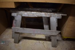 *Pair of Wooden Work Horses