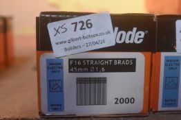 *5x Boxes of 2000x Paslode F16 Straight Brads 45mm