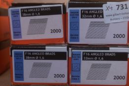 *4x Assorted Boxes of Angled Brads