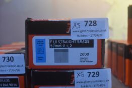 *5x Boxes of Paslode F18 Straight Brads 50mm