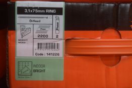 *1x Box of 2200x Paslode 75mm Ring D-Head Nails