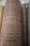 *2x 200cm Wide Roll of Brown Wood Effect Lino