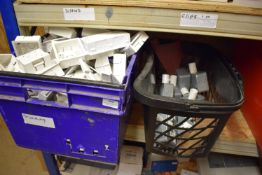 *2x Tubs of Assorted Single & Double 240v Socket Boxes and Plastic Wall Mounting Boxes