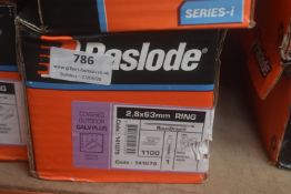 *1x Box of 1100x Paslode 63mm Ring Round Drive Nails
