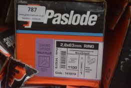 *1x Box of 1100x Paslode 63mm Ring Round Drive Nails