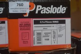 *1x Box of 1100x Paslode 75mm Ring D-Head Nails