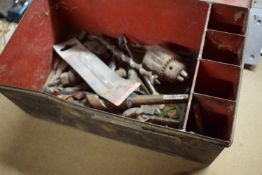 *Mixed Lot Including Drill Bits, Chucks, Door Plates, and Cabinet Hinges