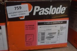 *1x Box of 1100x Paslode 90mm Smooth 34° D-Head Nails