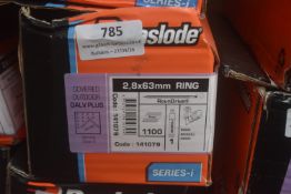 *1x Box of 1100x Paslode 63mm Ring Round Drive Nails